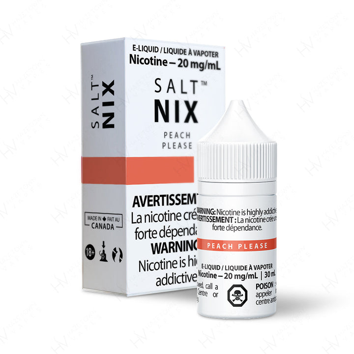 Peach Please Salt Nix E-Juice Salt Nic Hazetown Vapes Montreal Quebec