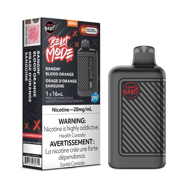 Flavour Beast Mode 8000 Puff Rechargeable Disposable Bangin Blood Orange Iced