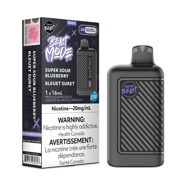 Flavour Beast Mode 8000 Puff Rechargeable Disposable Super Sour Blueberry