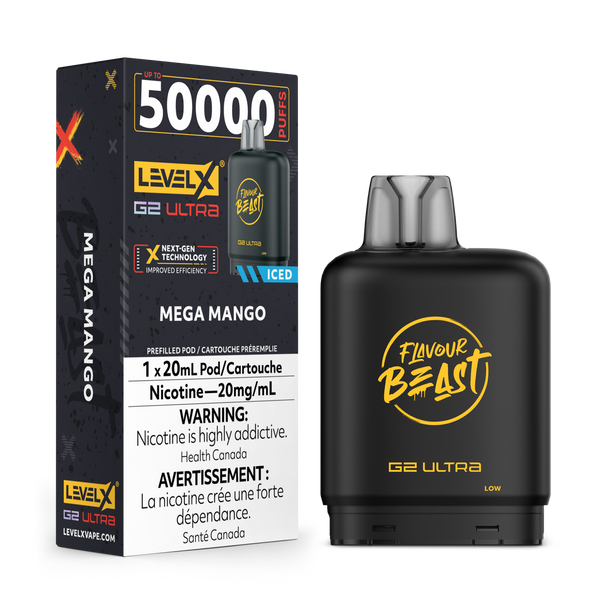 LEVEL X G2 ULTRA POD 50K FLAVOUR BEAST MEGA MANGO