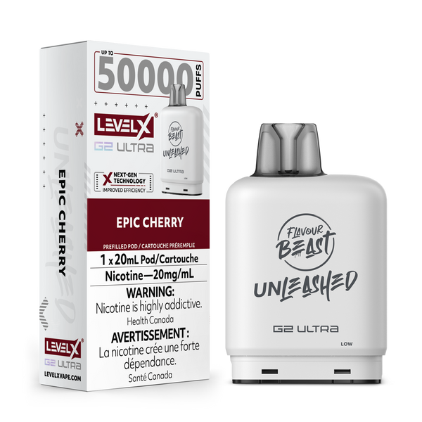 LEVEL X G2 ULTRA POD 50K FLAVOUR BEAST UNLEASHED EPIC CHERRY