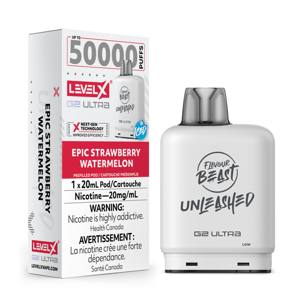 LEVEL X G2 ULTRA POD 50K FLAVOUR BEAST UNLEASHED EPIC STRAWBERRY WATERMELON