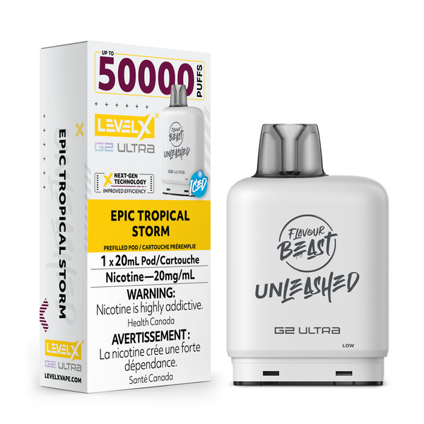 LEVEL X G2 ULTRA POD 50K FLAVOUR BEAST UNLEASHED EPIC TROPICAL STORM