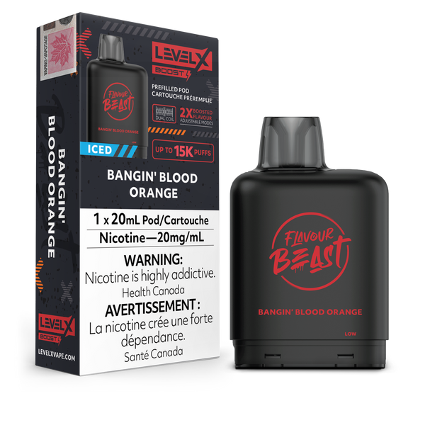 LEVEL X BOOST POD 15K FLAVOUR BEAST BANGIN BLOOD ORANGE