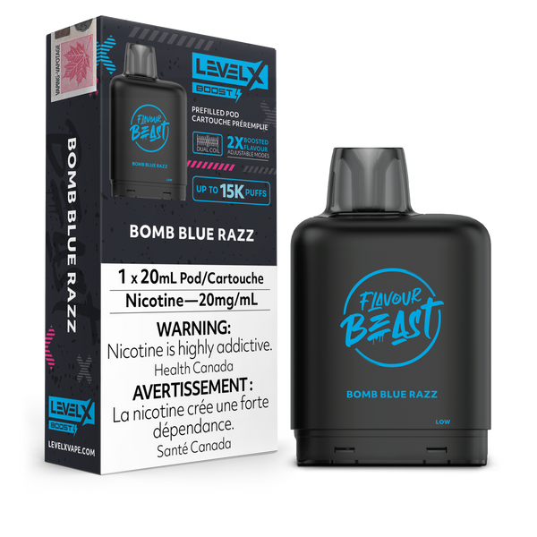 LEVEL X BOOST POD 15K FLAVOUR BEAST BOMB BLUE RAZZ