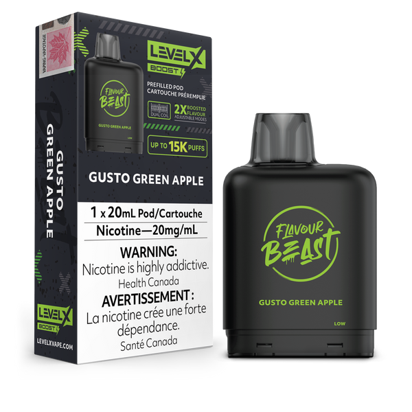 LevelX Boost FB Pod 20mg Gusto Green Apple