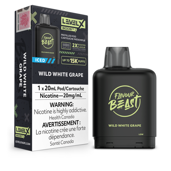 LEVEL X BOOST POD 15K FLAVOUR BEAST WILD WHITE GRAPE