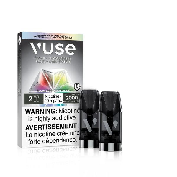 New Vuse Alto ePod Clear Flavorless package with two black pods