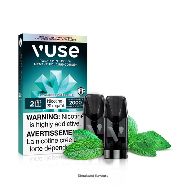 New Vuse Alto ePod Polar Mint Bold+ 2 Pods nad Mint Leaves