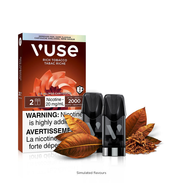 New Vuse Alto ePod Rich Brown Tobacco Leaves and 2 black pods