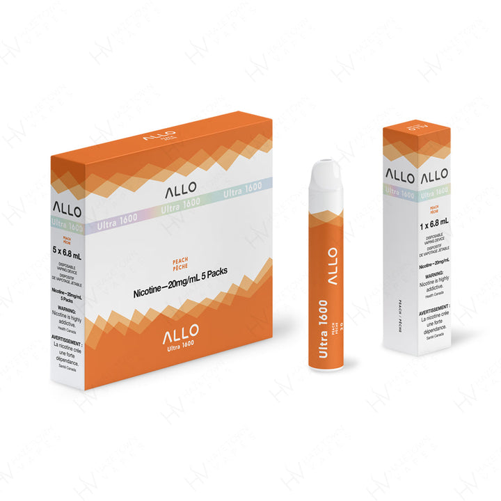 ALLO ULTRA 1600 PEACH DISPOSABLE VAPE Hazetown Vapes Milton Ontario