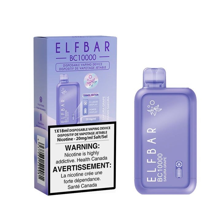 Elfbar Bc10000 18ml Disposable Vape Sakura Grape