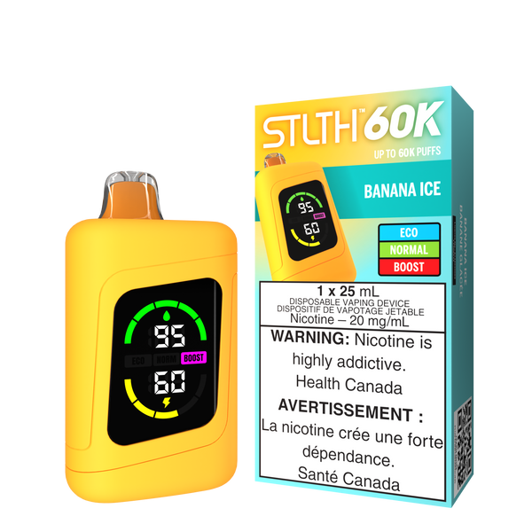 Stlth 60K Banana Ice Yellow deivce and packaging