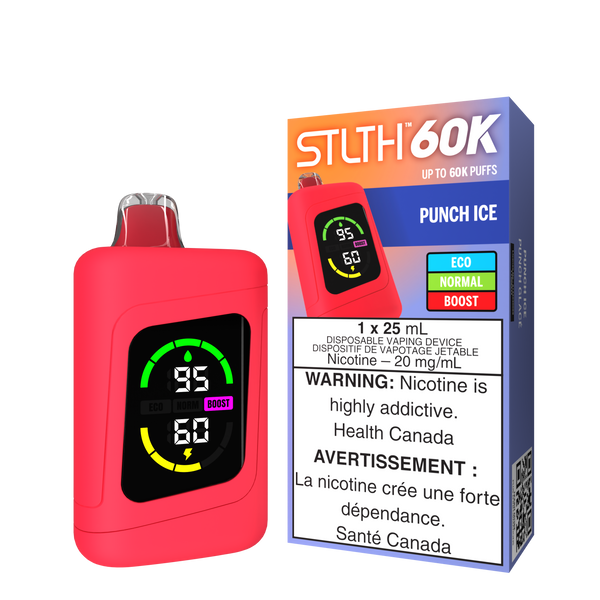 Stlth 60K Punch Ice Red device with Packaging.