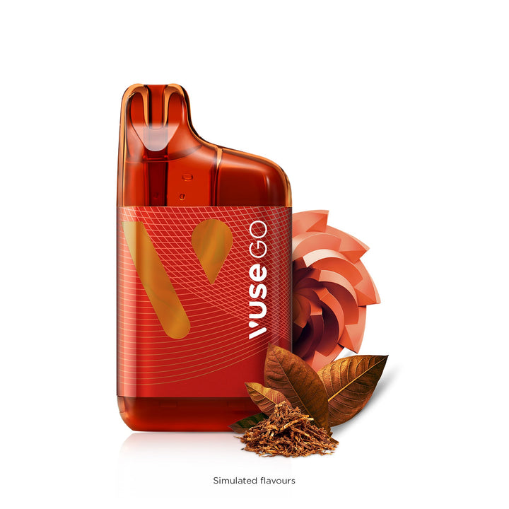 Vuse Go 5000 Boost Rechargeable Disposable Rich Tobacco with crushed a full tobacco leaves