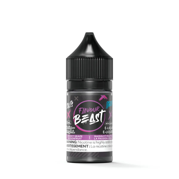 Groovy Grape Passionfruit Iced Flavour Beast Salt Nic E-Liquid Hazetown Vapes Prince Albert Saskatchewan