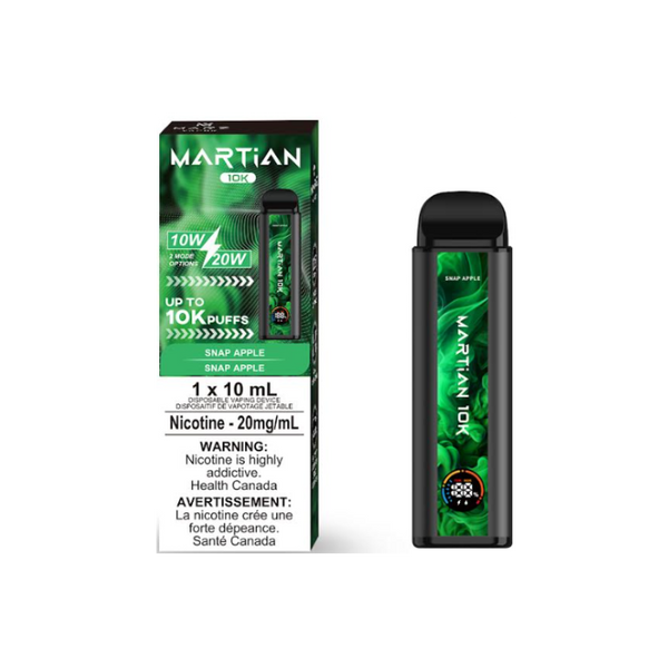 MARTIAN 10K SNAP APPLE RECHARGEABLE DISPOSABLE