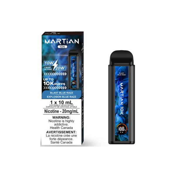 MARTIAN 10K BLAST BLUE RAZZ RECHARGEABLE DISPOSABLE