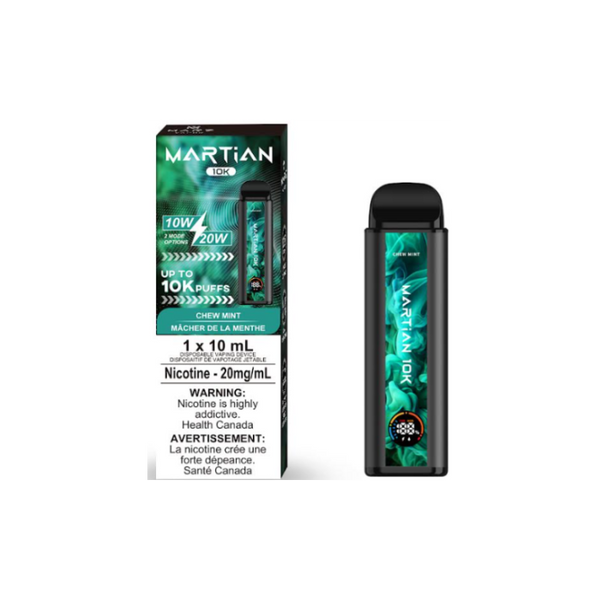 MARTIAN 10K CHEW MINT RECHARGEABLE DISPOSABLE