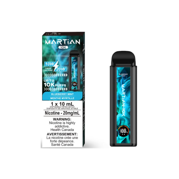 MARTIAN 10K BLUEBERRY MINT RECHARGEABLE DISPOSABLE