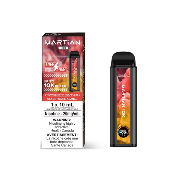 MARTIAN 10K STRAWBERRY PINEAPPLE ICE RECHARGEABLE DISPOSABLE