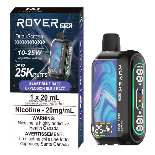 ROVER 25K BLAST BLUE RAZZ RECHARGEABLE DISPOSABLE