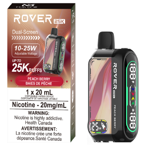 ROVER 25K PEACH BERRY RECHARGEABLE DISPOSABLE